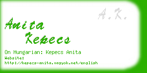 anita kepecs business card